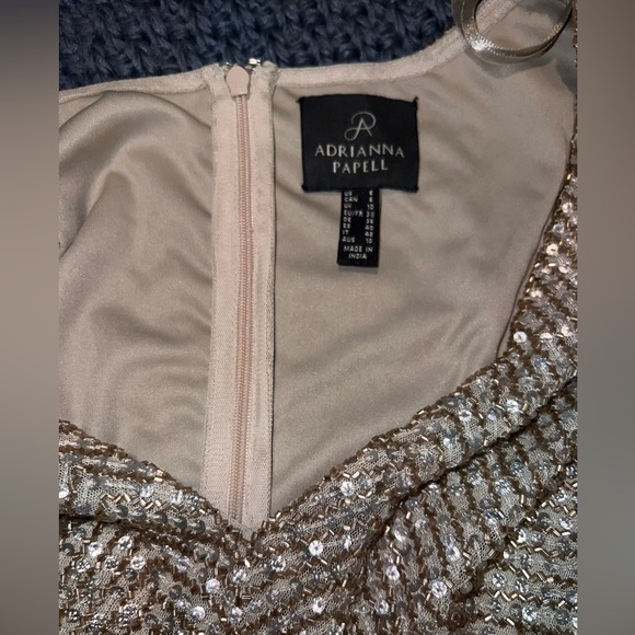 Adrianna Papell Beaded Sequin Dress sz 6 - Picture 4 of 5